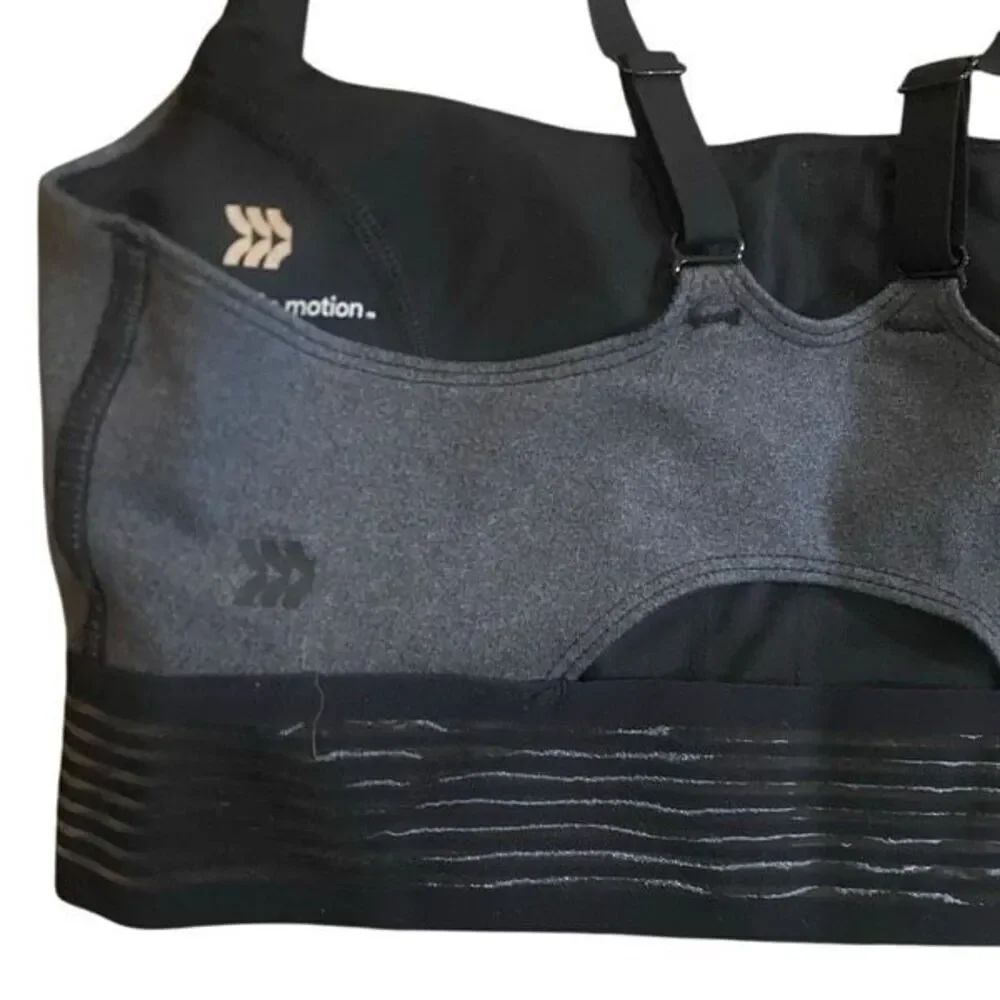 All in motion NWT light support long line convertible wire XS black gray